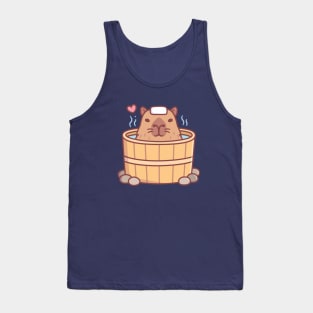 Cute Capybara Enjoys Soaking And Chilling In Hot Tub Tank Top